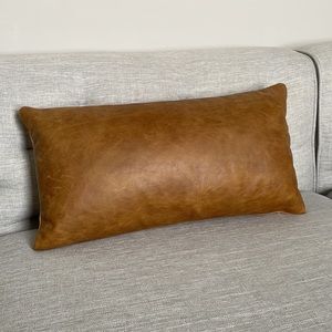 COPY - Vegan Leather Lumbar Pillow w/insert